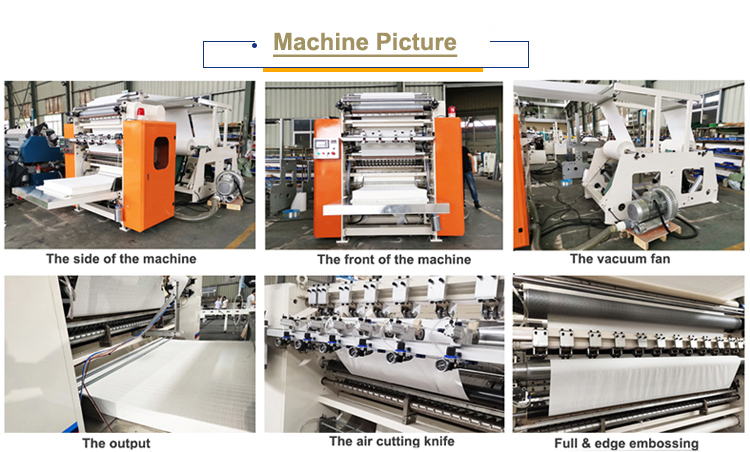 Facial Popup Small Tissue Making Machine , 100m/min Toilet Paper Production Machine