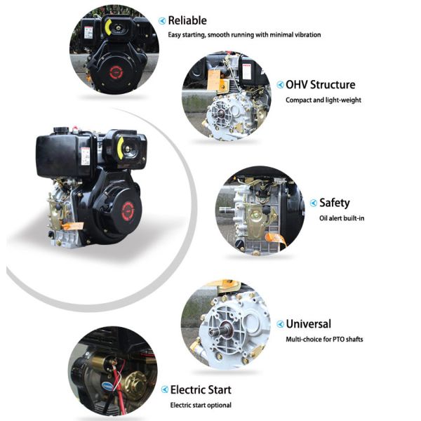 192FE 10HP 498cc Diesel Powered Engine 4 Stroke Designed 12 Months Warranty