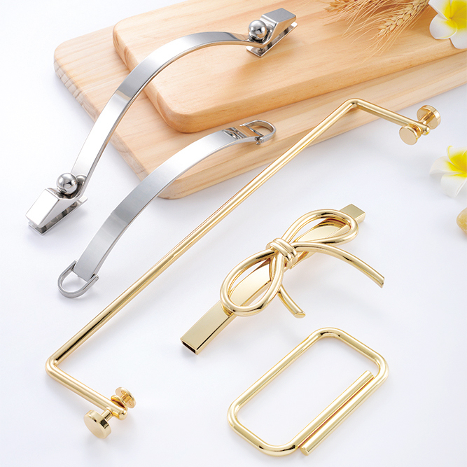 Metal Hardware Bag Handle Customized Size Zinc Alloy Clutch for Luxury Handbags