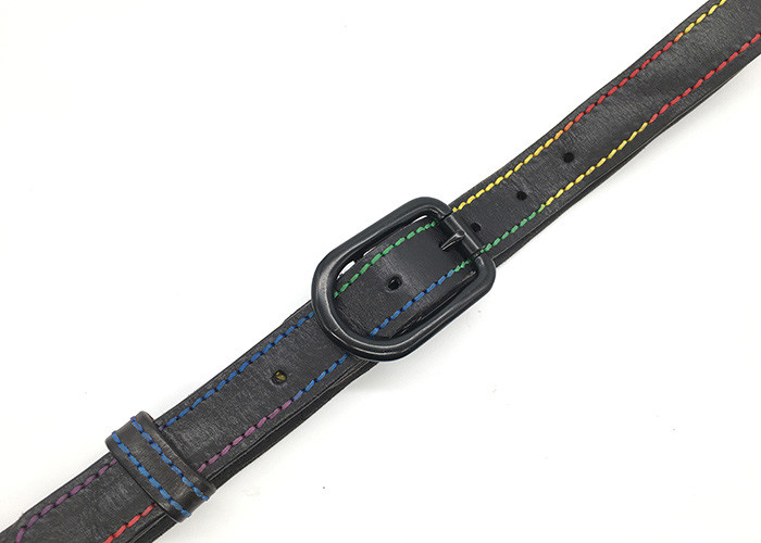 2.8cm Colorful Stitching Women's Fashion Leather Belts With Black Pin Buckle