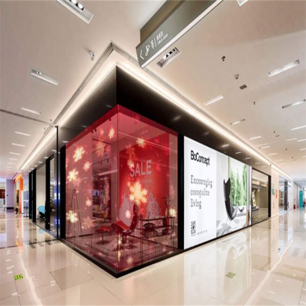 P8 High Brightnes DC5V IP67 LED Transparent Film Screen For Glass Curtain Walls