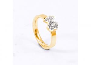 China Attractive Stainless Steel Gold Ring , Stainless Steel Diamond Ring For Women on sale