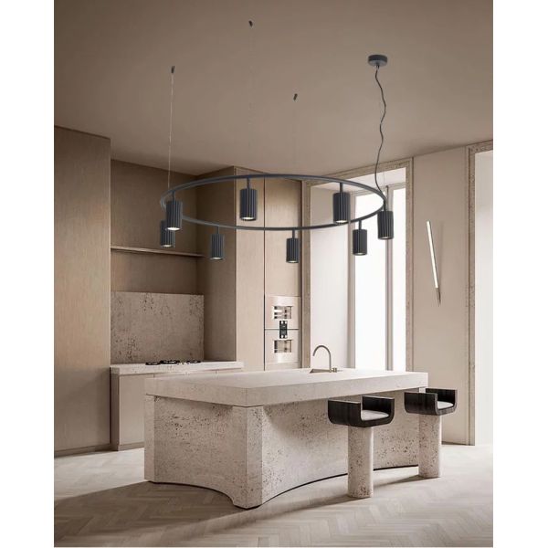 Nordic Brief Spot Chandelier Lighting Designer Rotatable Lights Donna Circle Chandelier(WH-MI-156)