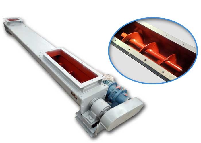 Q235B Material Aluminum Powder Helical Screw Conveyor 45 Ton Capacity