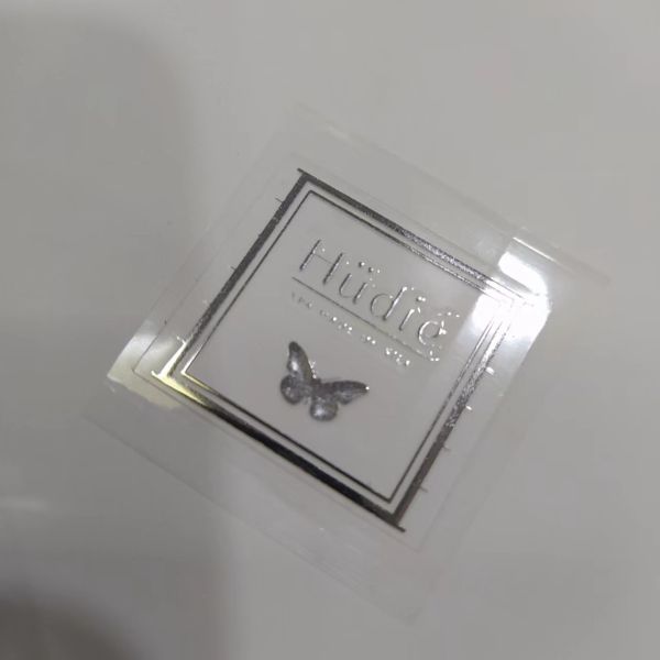 Custom Mini Transparent PET Bottle Sticker Foil Stamping For Essential Oil Ampoule