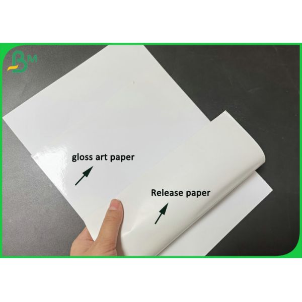 C1S Gloss 157g 200g Adhesive Paper Virgin Pulp white Sticker Label Paper