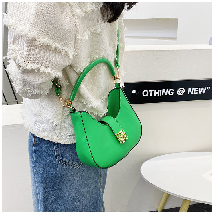 Lady Plain Handbag with Zipper Lining Fashion Shoulder Bags Underarm Long Strap Purse