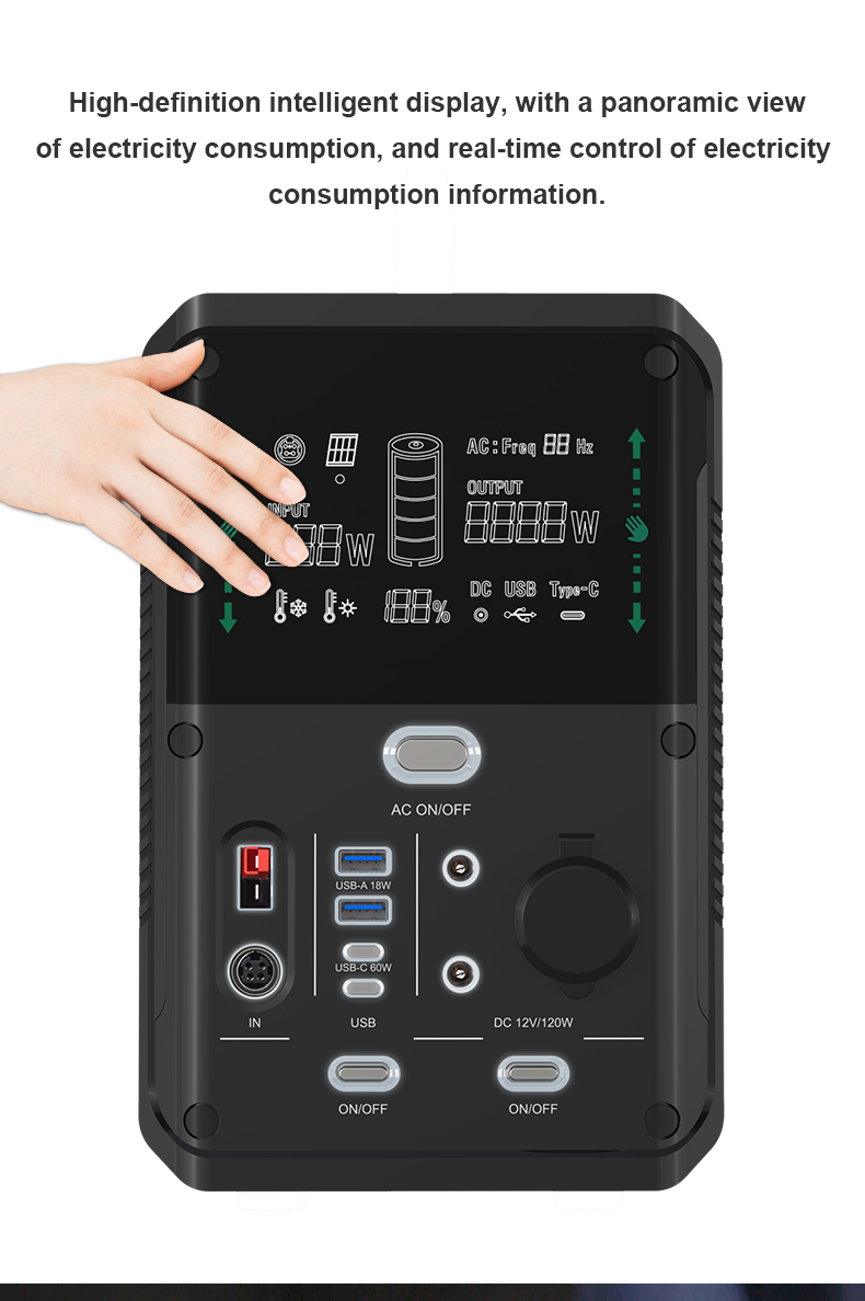 Camping Equipment Solar Power Supply 1000w Portable Power Station Solar Generator 220v 110V Lithium Backup Battery for Outdoor