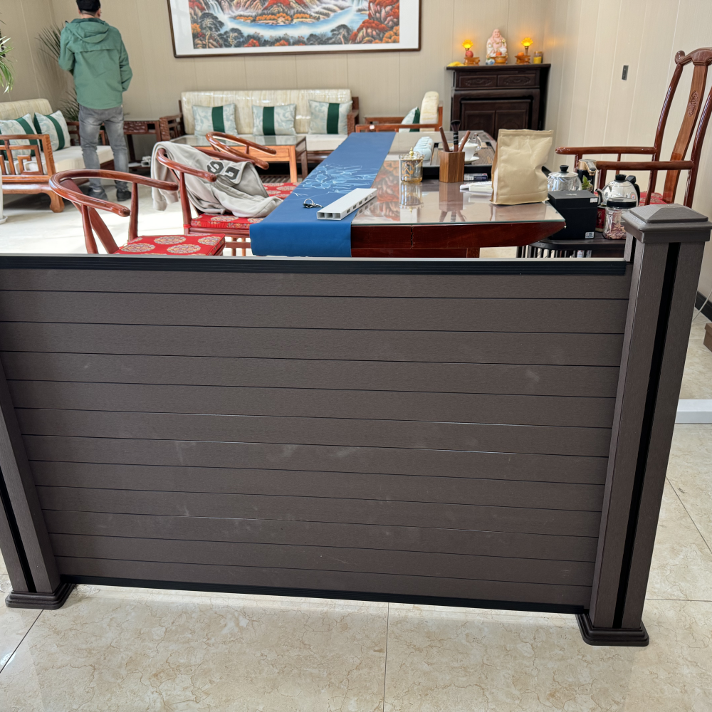 Anti UV Waterproof WPC Fence Panel 6*6ft Szie Brown Color