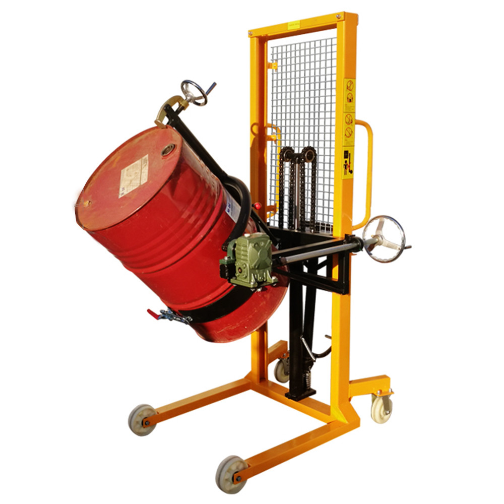 350kg 1600mm Hydraulic Drum Lifter Movable Manual Hand Oil Stacker