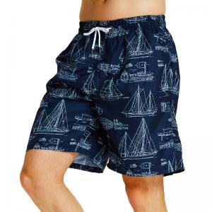 Quality Custom Made Luxury Swim Shorts 100% Polyester Knitting Pattern for Beach Wear wholesale