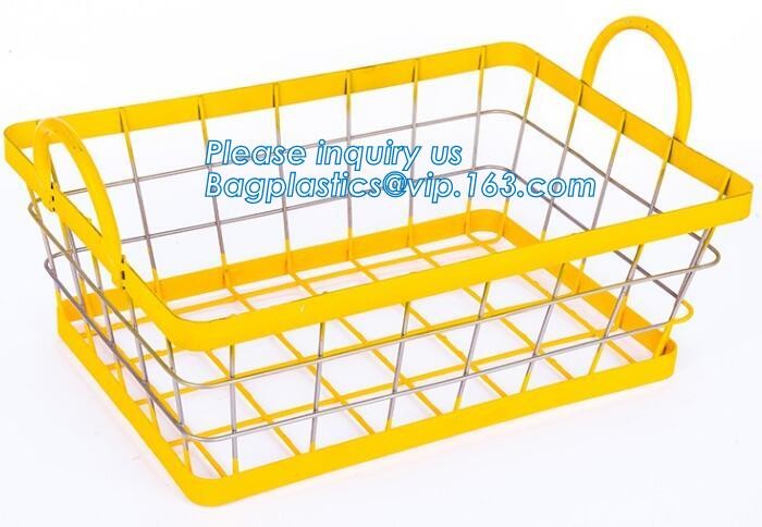 decorative laundry metal wire material storage basket, Vintage Metal Chicken Wire Removable Fabric Hanging Storage Baske