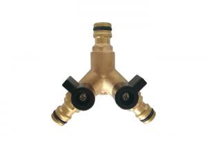 Quality Easy Connect Brass Three Way Ball Bibcock Valve Tap with Aluminum Handle wholesale