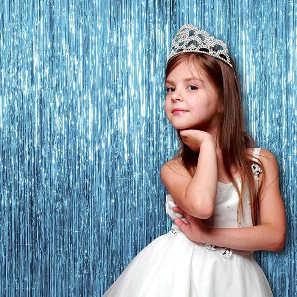 3x3m Laser Foil Curtain PET Multicolour Party Tassel Curtain