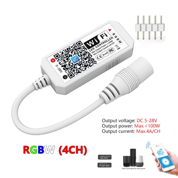Mini Led Smart Controller Wifi Single Color Rgb Rgbw Remote Control App Voice Music For Smart Home
