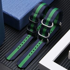 Quality Waterproof Black 24mm Watch Band Strap ODM 22mm Watch Strap Nylon SS Buckle wholesale