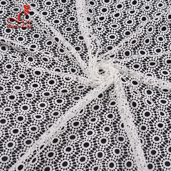 African Style Guipure Water Soluble Lace 100% Polyester Milk Silk Embroidered Fabric