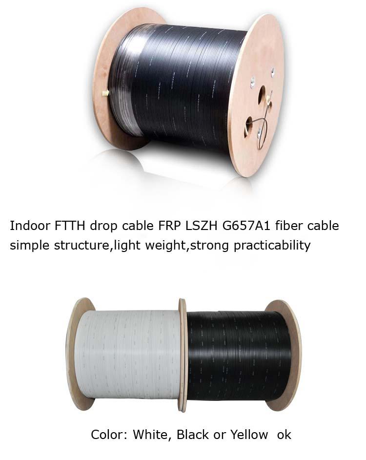 Indoor Bow - type 4 Core fiber Optical FTTH Drop Cable Figure - 8 GJXFH 2km / Drum