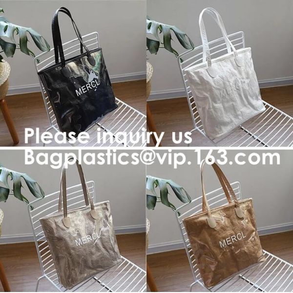 DuPont Paper Bags Shopping Bag,Custom LOGO Tyvek Washable Tearproof Paper Tote Shopping Bag, Bagease, Bagplastics, Pak