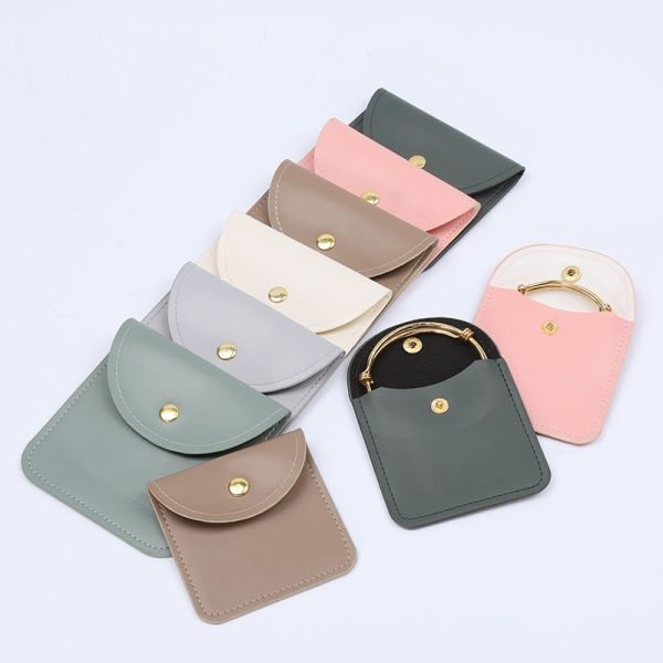 Elegant Luxury Noble Eco Friendly Biodegradable Vegetable Leather Apple Leather Pineapple Leather New PU Leather Metal Snap Bag Jewelry Bag Bracelet