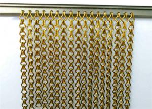 Quality Gold Aluminum Decorative Wire Mesh 3m Width Metal Chain Fly Curtain wholesale