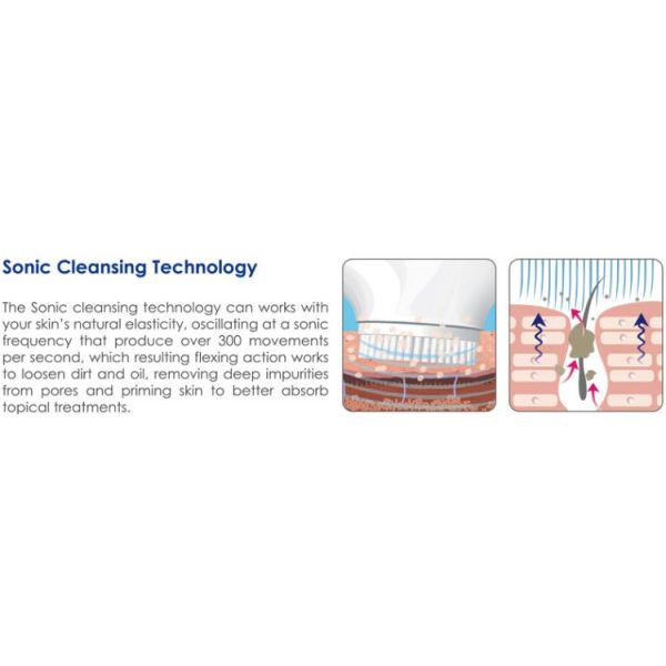 IPX6 Electric Sonic Facial Brush Waterproof For Skin Clean And Head Massage