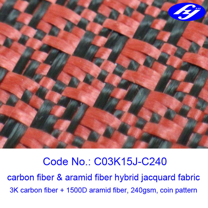 Quality Jacquard Coin Pattern Carbon Aramid Fabric Woven Filament Fiber Yarn wholesale
