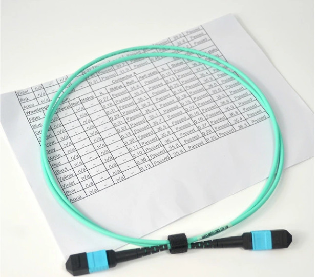24 cores Optical Fiber Female MPO Patchcord With Pulling Eyes