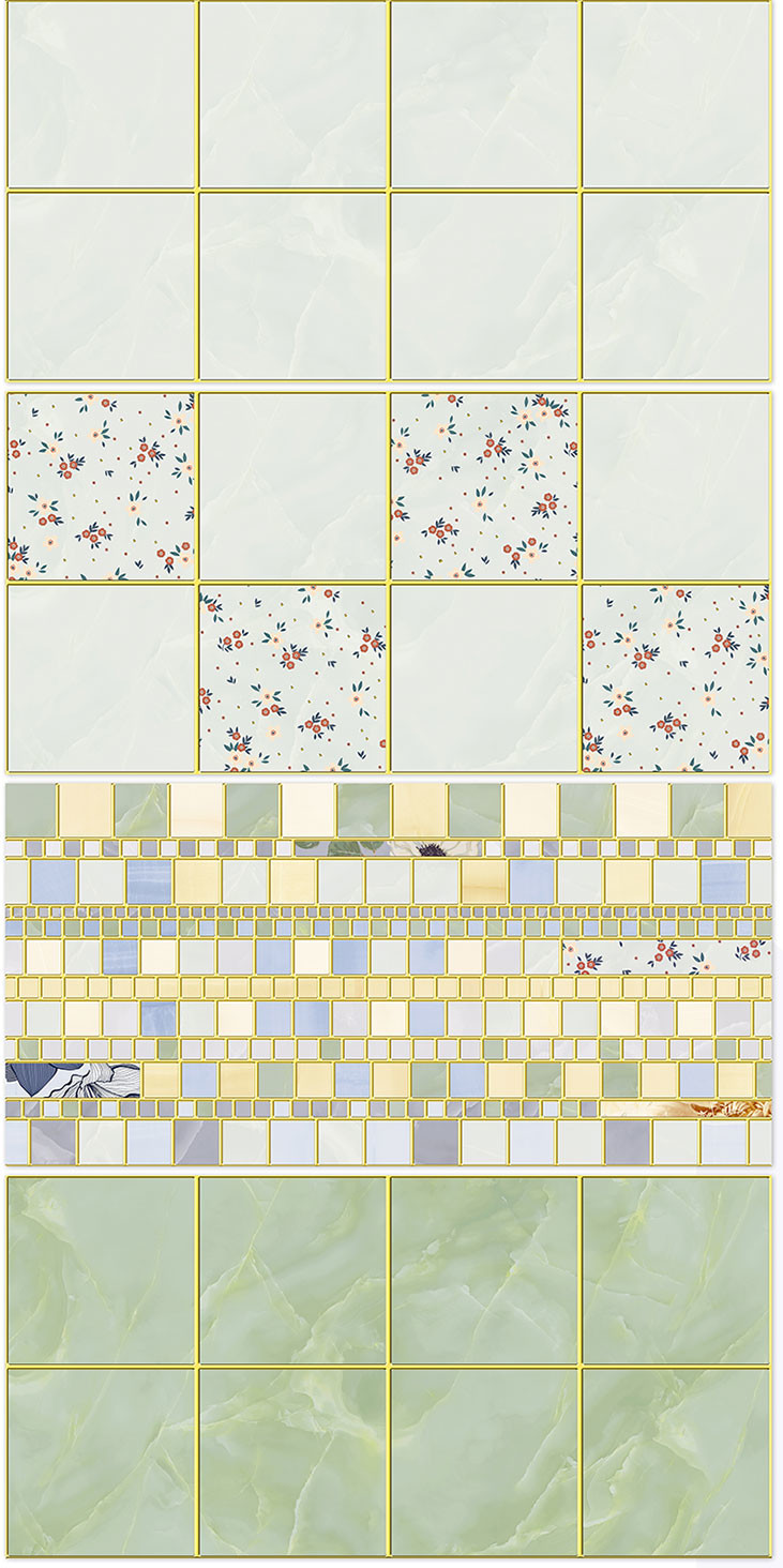 Mirror Surface Green Wall Ceramic Tile And 300x600mm Waterproof Tiles For Bathroom