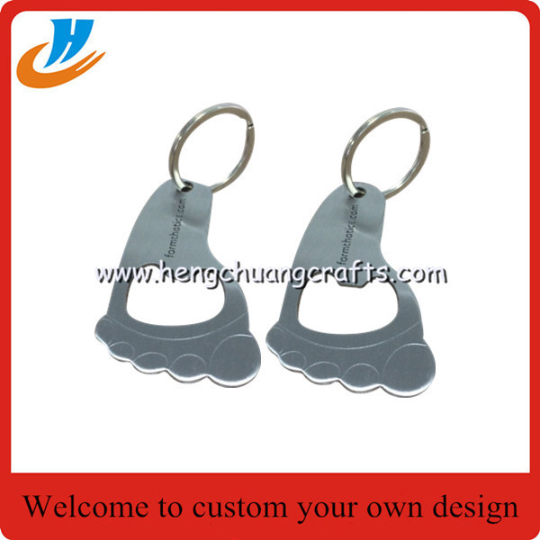 Imprinted bullet beer opener key tags, bespoke bullet bottle can opener key ring,