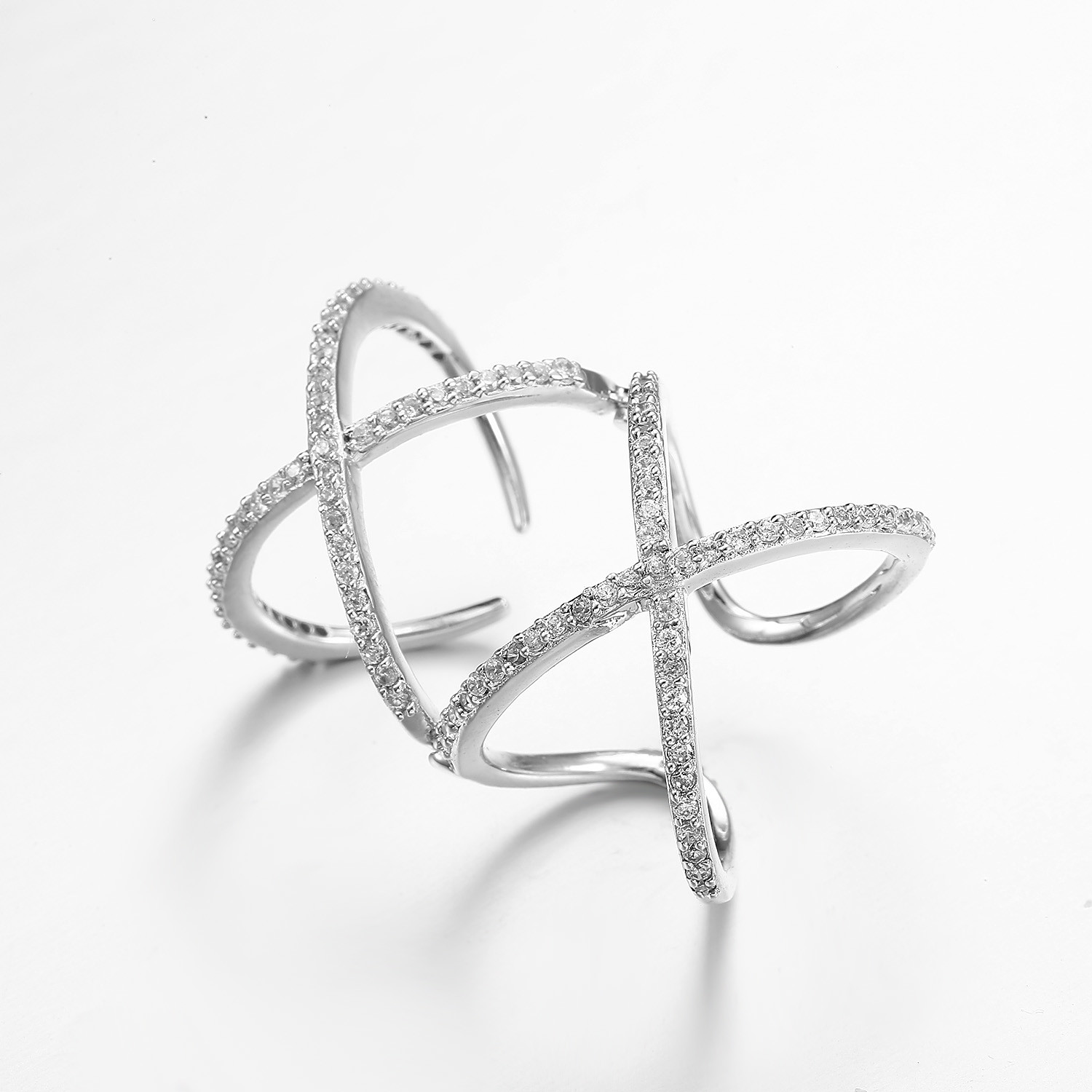 Sterling Silver Round Cut Cubic Zirconia Sparkling Rings Simple Silver Rings Peace Ring Stack Ring Silver Stackable Ring