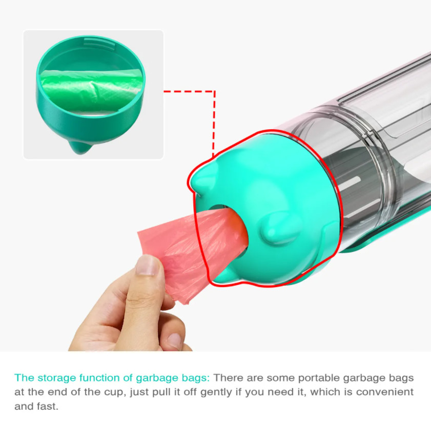 Plastic Outdoor Portable Dog Water Bottle Collapsible Dog Bowl For Hiking