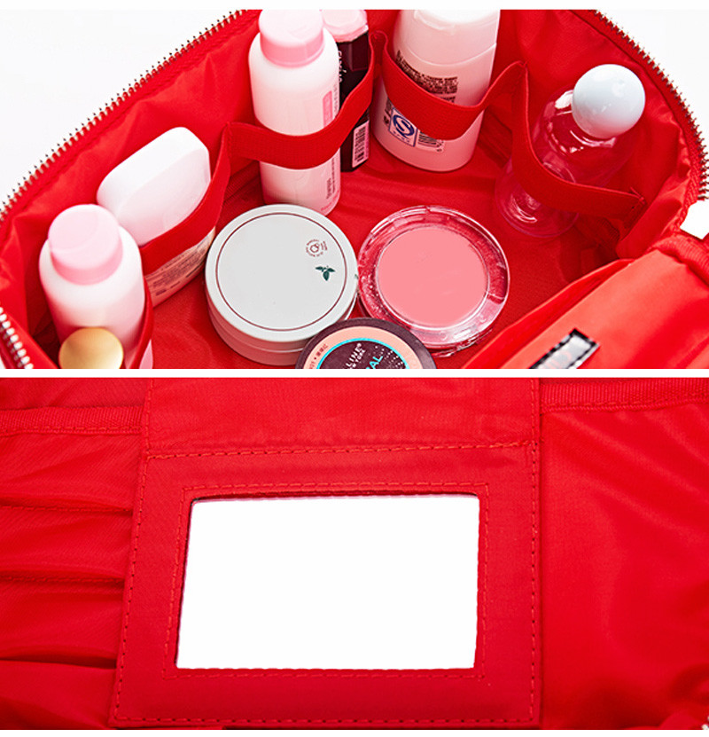 OEM Factory Large Capacity Double Zipper Makeup Bag Case with Handle