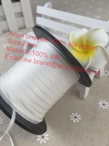 China 2mm undyed 100% pure silk embroidery ribbon,silk ribbon，embroidery ribbon，pure silk ribbon，silk satin ribbon，100% silk on sale