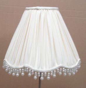 Quality Fabric White Bedside Lamp Shades Drum / tapered Shape With Fringe wholesale