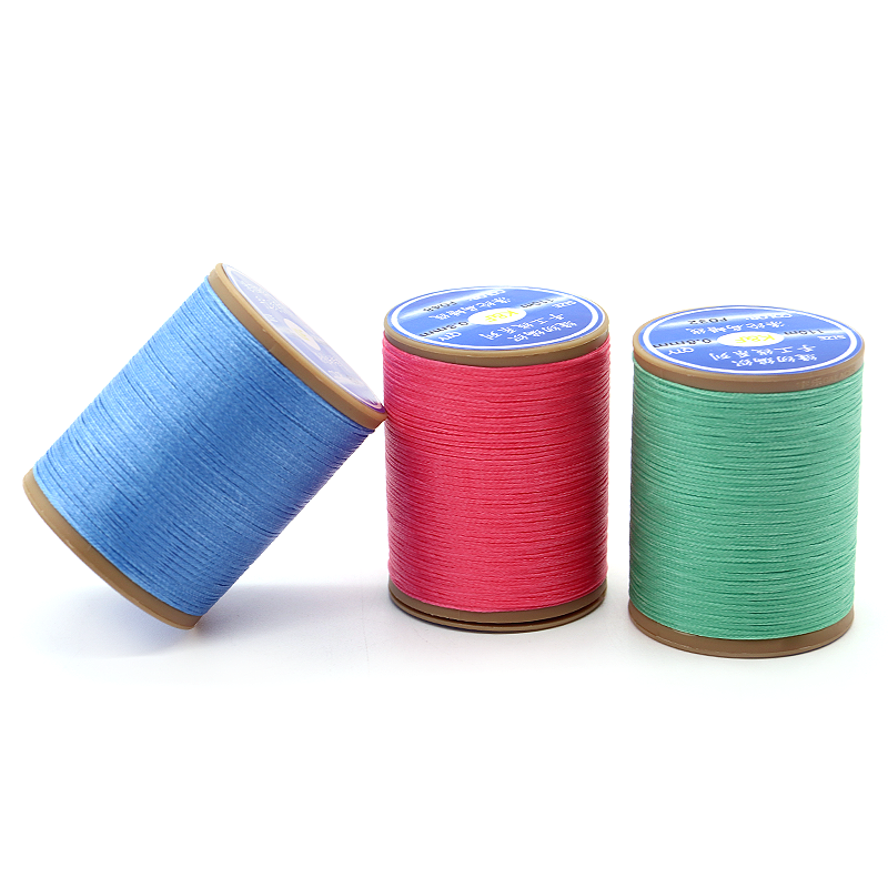100% Polyester Flat Leather Waxed Thread 150d/16 Wax Thread MERCERIZED for Sewing
