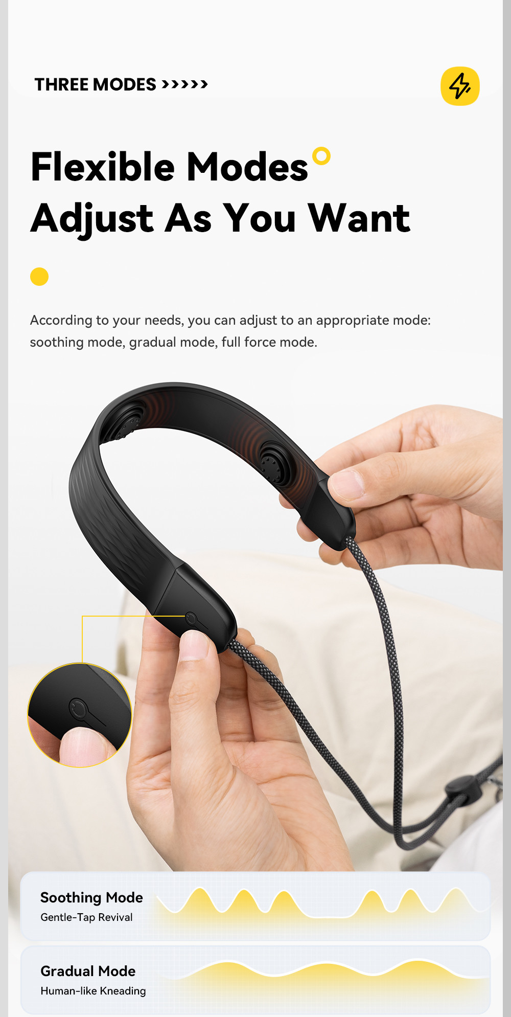 ESSAGER ES-X72 2 in 1 Massage Charging Usb C Cable 5A PD 100W Charger Type C to Type C Data Cable with Massage