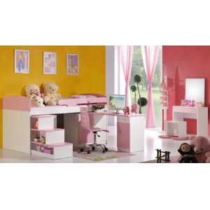 Quality low loft kids bed with movable desk wholesale