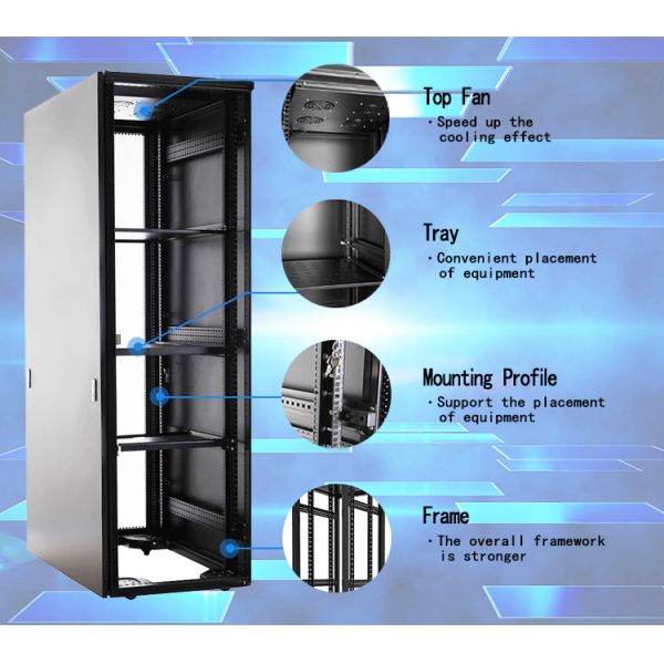 Network Server Rack Cabinet Nine - Folded Degree Of Protection IP20 Exquisite