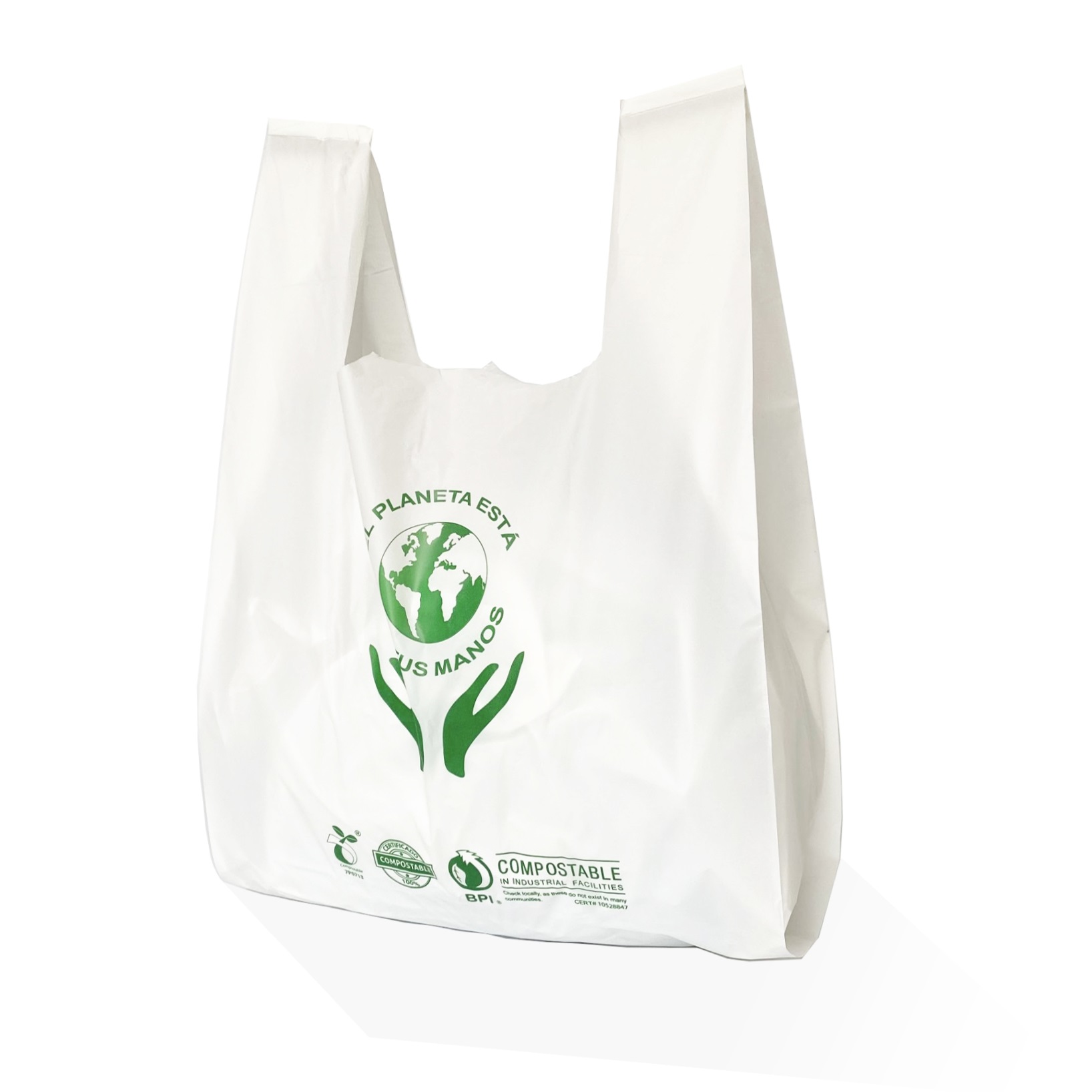 100% Compostable Biodegradable Shopping Bag PLA For Food Fruit BPI Certified