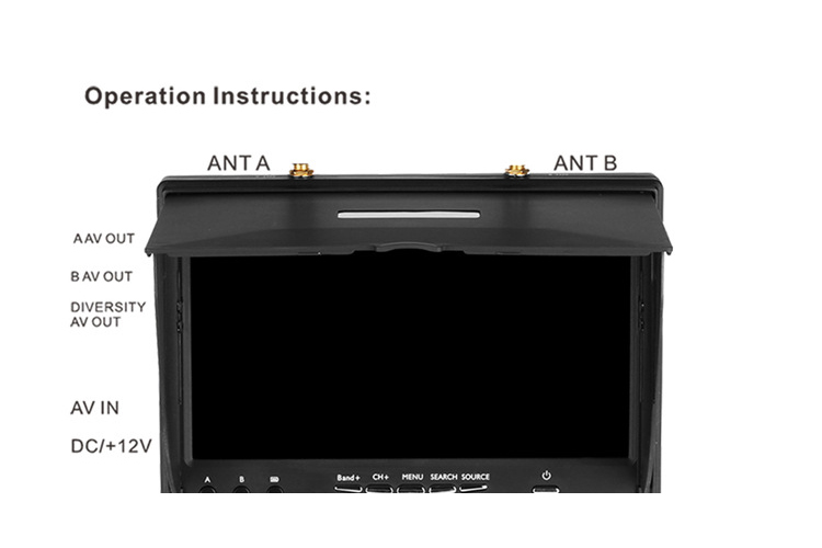 800x480 7 Inch FPV Monitor LT5802S 5.8G 40CH LED Backlight