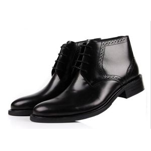 Quality cow leather Mens Ankle Boots high class Burnished Leather Boots wholesale