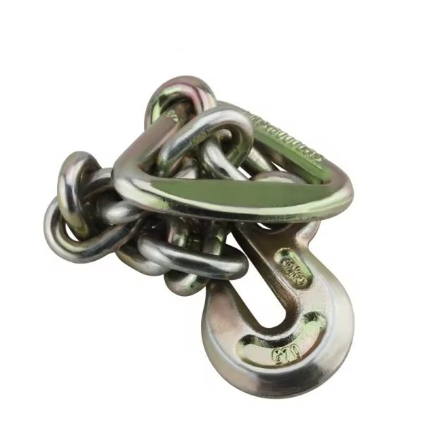 5/16" x 18" Heavy Duty Chain with 2" D-Ring 10000 Lbs and Grab Hook Standard Structure