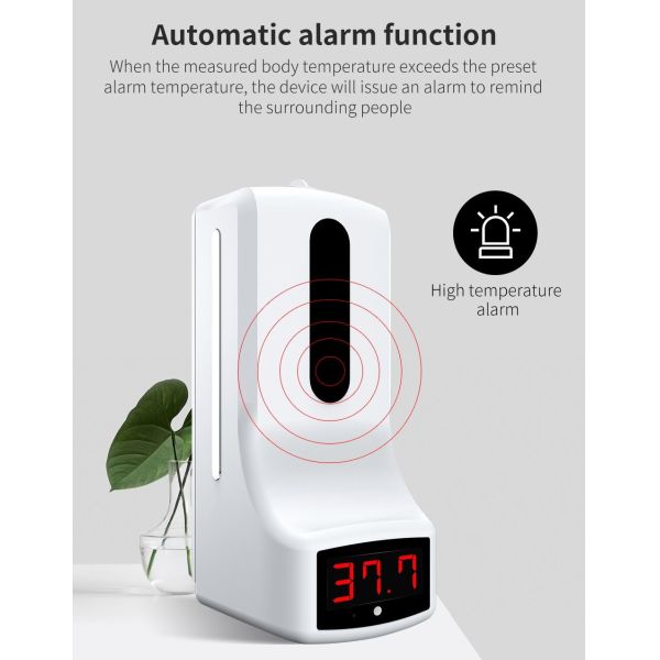 Intelligent Sensor Touchless Sanitizer Soap Dispenser Machine with Temperature Measurement,Wall Mount Soap Dispenser