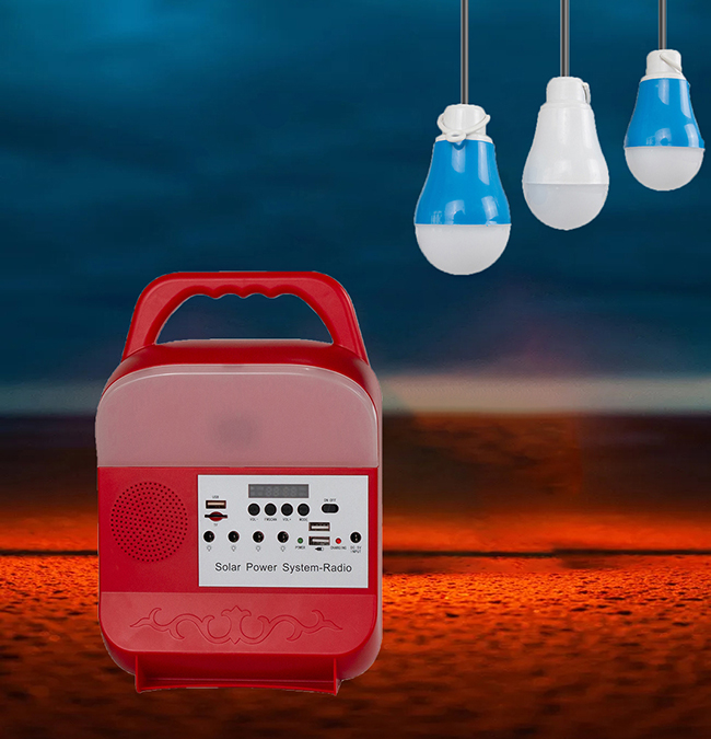 9W Solar Panel Lighting System Solar Emergency Light With Mobile Charger