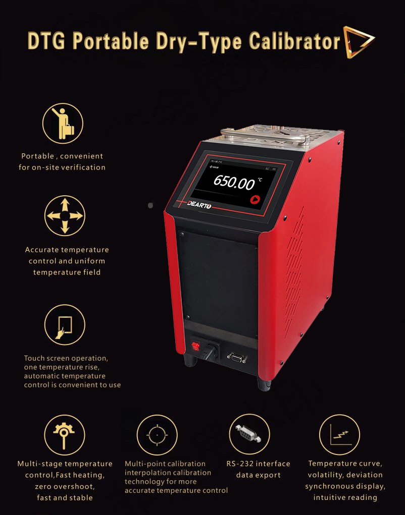 110V 60Hz Portable Dry Block Well Type Furnace for Temperature Calibration up to 660C