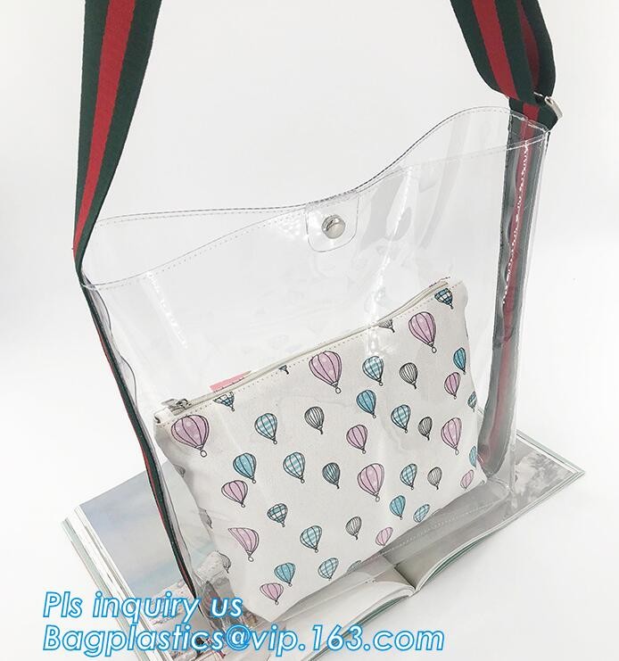 PVC summer waterproof transparent jelly beach shopping shoulder bag for women, Women Colorful Soft Candy Color PVC Handb