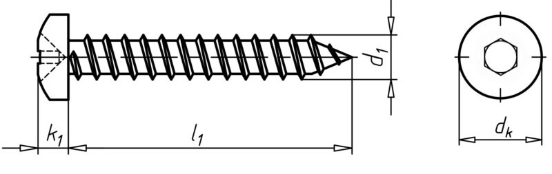 Button Head Allen Drive Internal Hex Socket Self Tapping Screws 304 SS A2 Stainless Steel