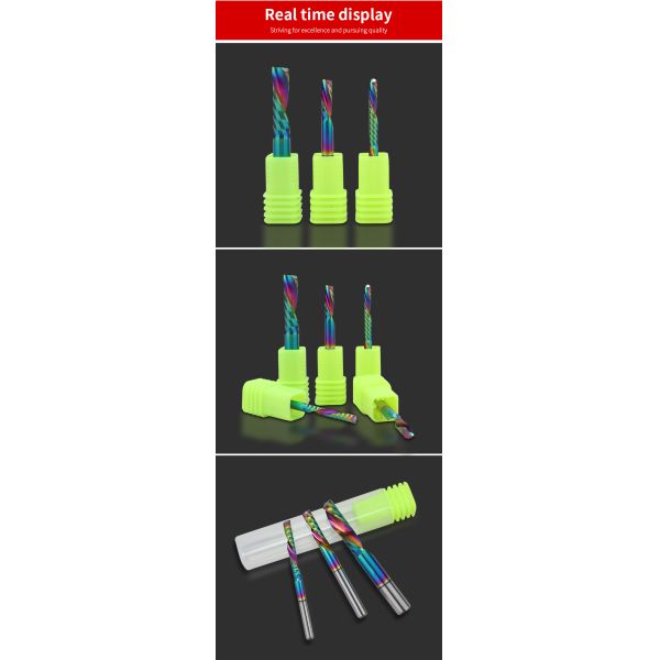 1 Flute Spiral 1/8 Down Cut End Mill Wood Carving Bits Cutingacrylic Board Tools DLC Coated Solid Carbide End Mills Fresa