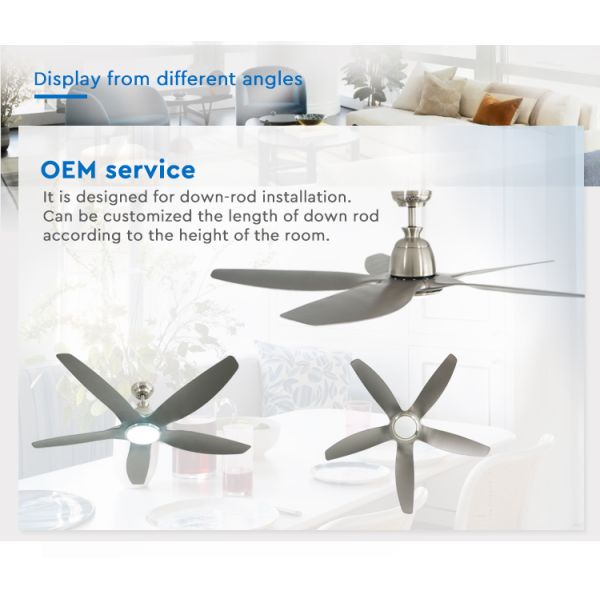 Energy Saving Dimmable LED Ceiling Fan Mulit Colors/OEM 10 for Motor 5 Plastic Blades